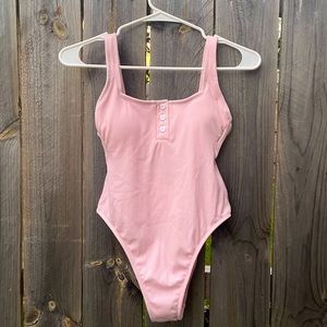 pink henley one piece